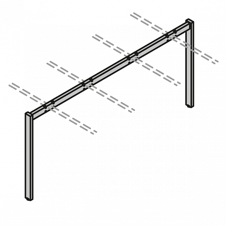 T-800+800(P) Промежуточные опоры для сдвоенных столов шириной 82 см